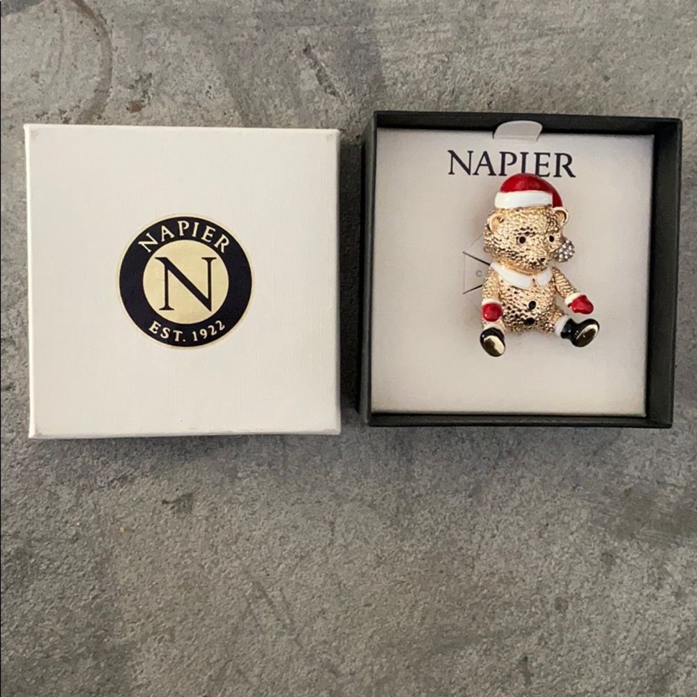 🆕 NWT Napier Christmas Bear🐻 Brooche/Pin - Picture 4 of 4